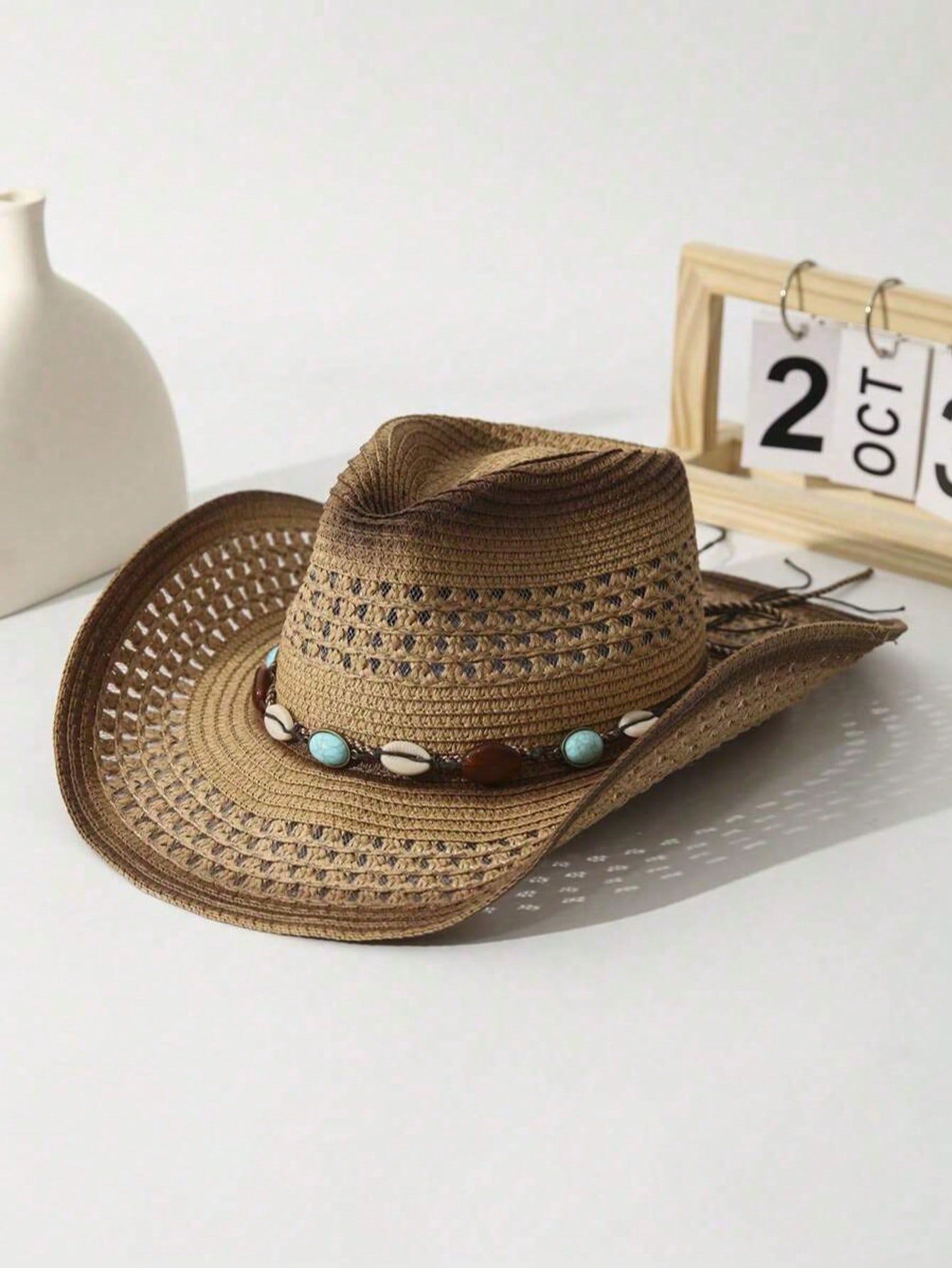 قبعة كاوبوي من القش البني المج - مراجعة Cowboy Hat Straw وسعره